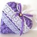 RESERVED For Colleen, Sachet Heart, PURPLE and WHITE Lavender Buds, Prim Primitive Cloth Handmade CharlotteStyle Decorative Folk Art
