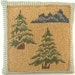 Handmade Pillow TREES and MOUNTAINS 6 x 6 inch Cabin Woodland Country Home Decor Prim Primitive CharlotteStyle Folk Art