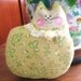 Cat Pillow Doll Cloth Doll 7 inch Cat GOLDEN with Brass BUTTERFLY Primitive Soft Sculpture Handmade CharlotteStyle Decorative Folk Art