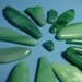 Green Glass Leaves Kiln Formed Mosaic Tiles 25 Leaves (P104)