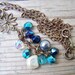 Czech Glass Pearl Brass Dangle Necklace