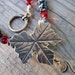Hill Tribe Silver Obsidian Czech Glass Leaf Necklace