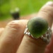 Sea glass adjustable ring, flawless Hawaiian green sea glass on silver filigree band