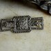 Art Deco Sterling Marcasite Floral Bar Pin