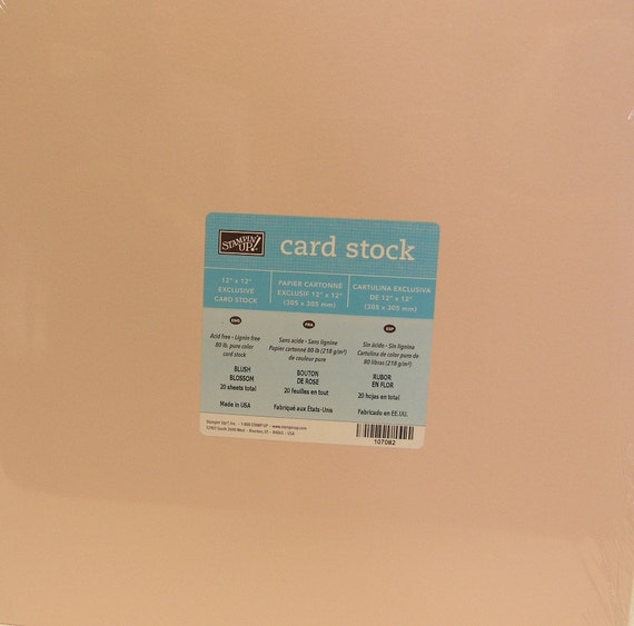 Stampin Up Card Stock 12 x 12 Blush Blossom