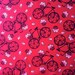 Velo Fleurs Tossed Bicycles fabric in red, L'Amour De La Vie by Hoodie for Timeless Treasures (1 yard) (BUY MORE & SAVE)