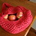 Red Crochet Market Bag : produce bag or other hanging storage bag