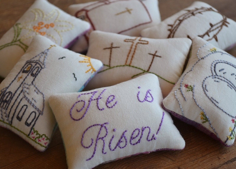 Religious Easter Decorative Pillows He is by RyensMarketplace