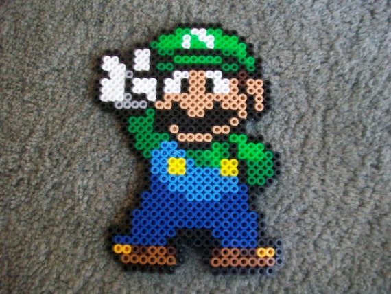 Peace Perler Luigi by NicolesNightmares on Etsy