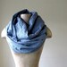 Long Linen Scarf - Slate Blue Eco Friendly Linen - Oversized Chunky Scarves