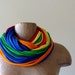 Box of Crayons Scarf Necklace - Upcycled Cotton Jersey Scarf - Rainbow Colorful Scarf