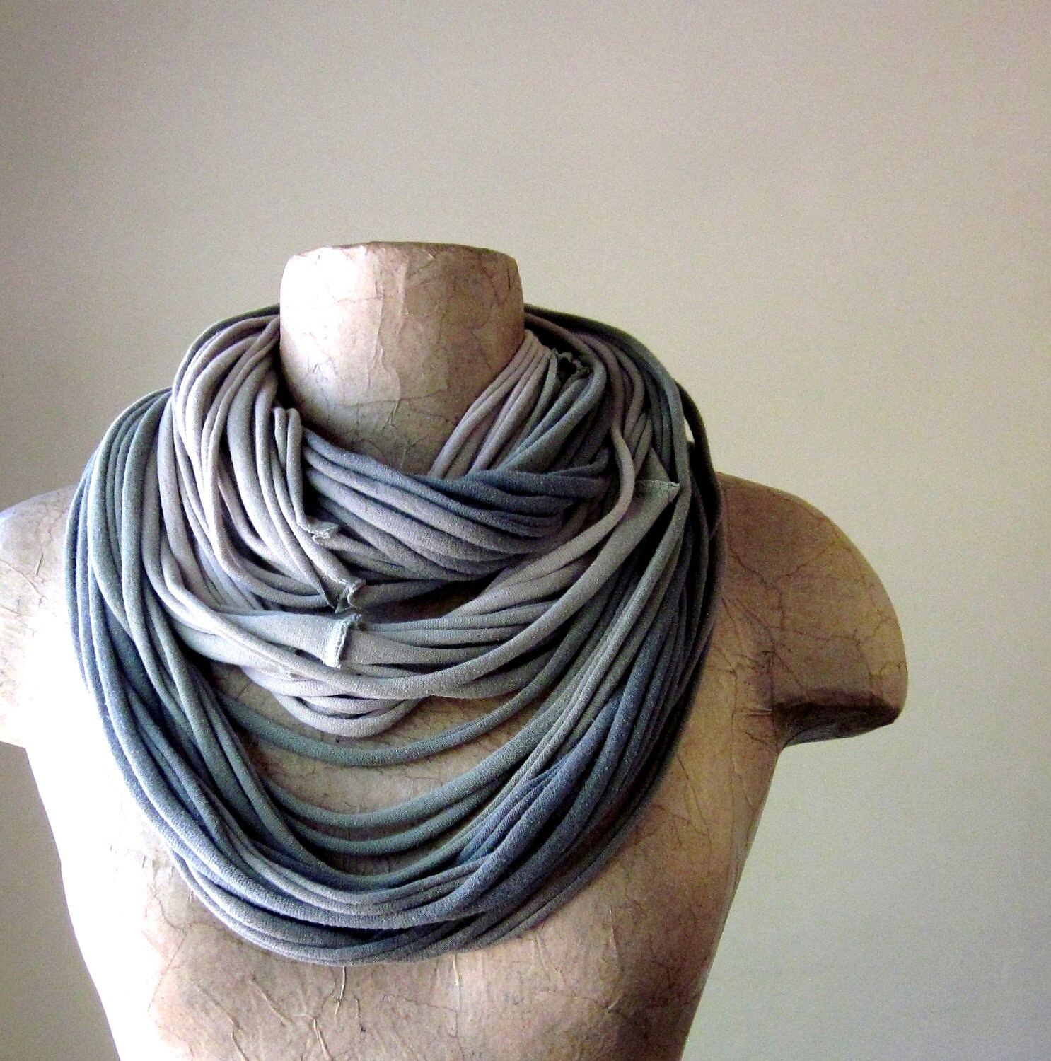 THE SEMI CHUNKY cotton jersey scarf in neutral oasis by EcoShag