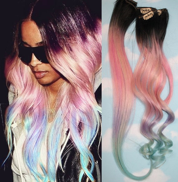 Light Pastel Dip Dyed Hair Clip In Hair Extensions Tie Dye Coloring Wallpapers Download Free Images Wallpaper [coloring876.blogspot.com]