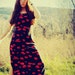 Poppies Will Put You to Sleep, Vintage Poppy Hippie Dress, Long, Bohemian, Maxi, Adjustable Dress, Festival Dress