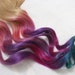 Festival Hair, Pastel Tie Dye Tips, Human Hair Extensions. Colored Hair Extension Clip, Hair Wefts, Clip in Hair, Rainbow Hair Extensions