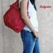 FERN // Dark Red // 043 // Hand made canvas bag // Luckycann // Holiday Sale // 10% off