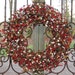 Christmas Wreath - Outdoor Wreath - Berry Wreath - Red Green White-Black Friday Thru Cyber Mon Free Wreath Hanger