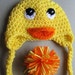 yellow duck hat for baby 0-3 months