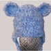 Reduced price - Blue fuzzy beanie with bear type ears for newborn 0-3 months)