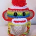 Rainbow sock monkey hat for baby 0-3 months