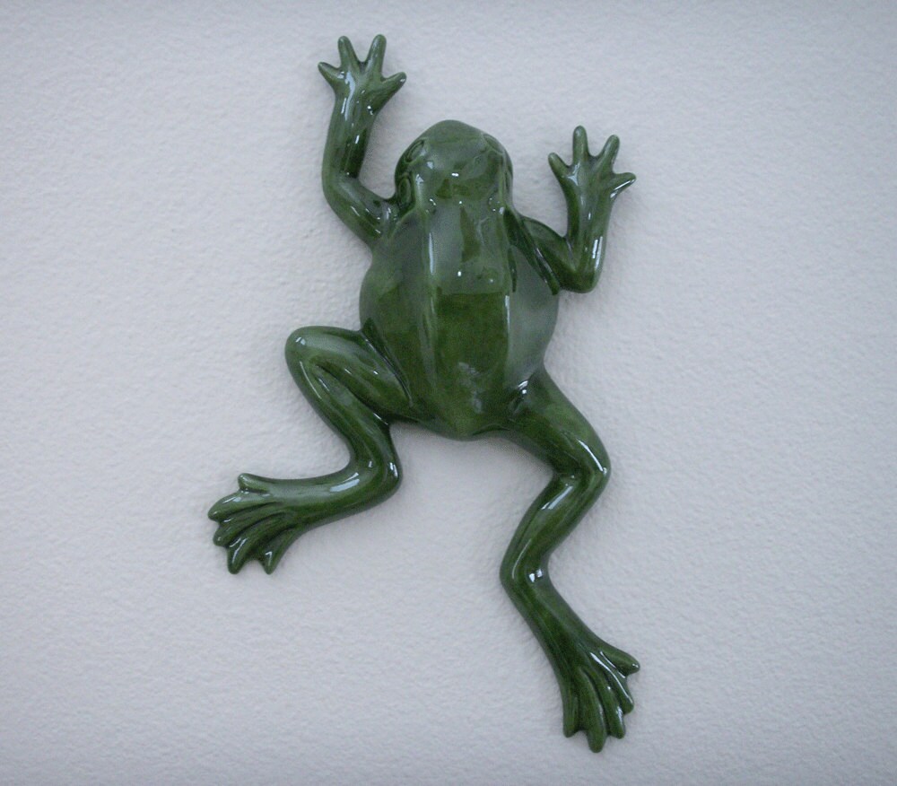 Ceramic Wall Frog by VandeCraftCeramics on Etsy