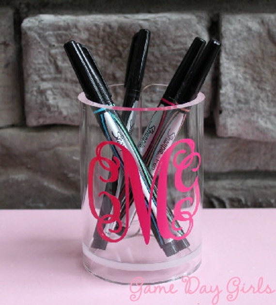 Items similar to Monogrammed Pen Holder on Etsy