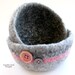 Felted Pink and Gray Bowls - Nesting Set of Two Bowls