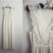 Vintage 70s Shadowline Ivory and Pink Peignoir Set, Slip Dress. Wedding Slip set. Size XS