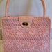Pink 1960's Straw Handbag