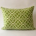 SALE- 12x16 Breakfast Pillow - Moroccan Print - Decorative Throw Cover - Lime Green and White Cotton Boudoir Pillow