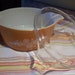Pyrex Butterfly Gold Pattern (2) - Orange Casserole Dish with clear lid - 2.5 quart - butterfly pattern - Orange and White Pyrex