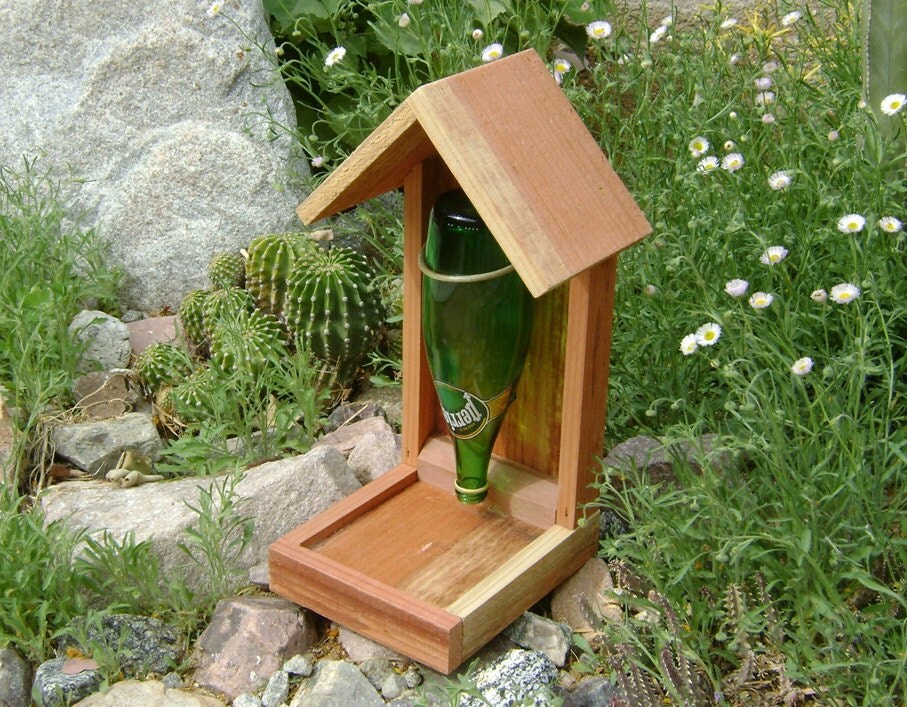 Bottle BIRD FEEDER Recycled Bottle Green Glass Recycled