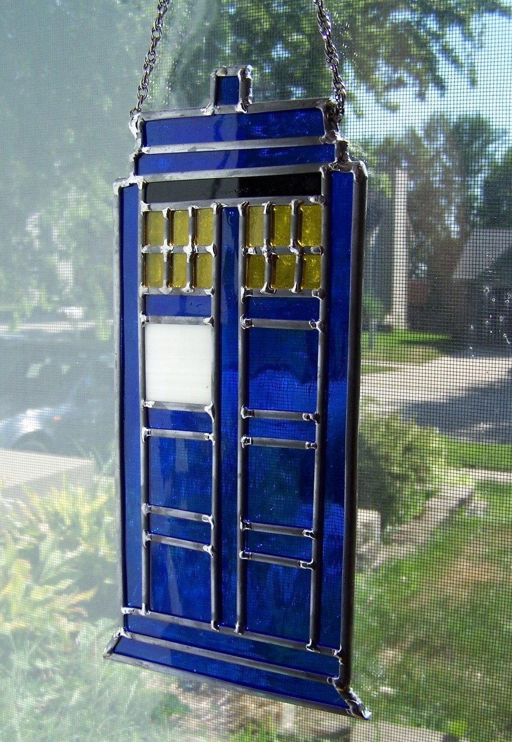 Stained glass TARDIS