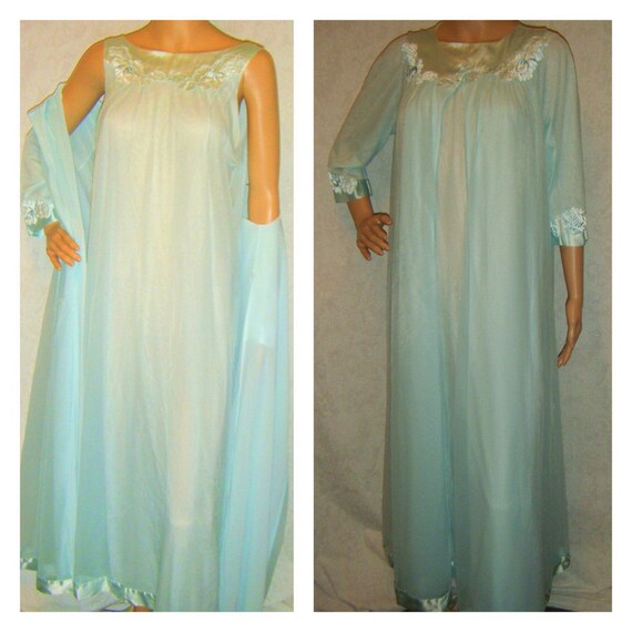 1960 70 artemis peignoir set pale aqua blue diaphanous heaven 1960 70 artemis peignoir set pale aqua blue diaphanous heaven