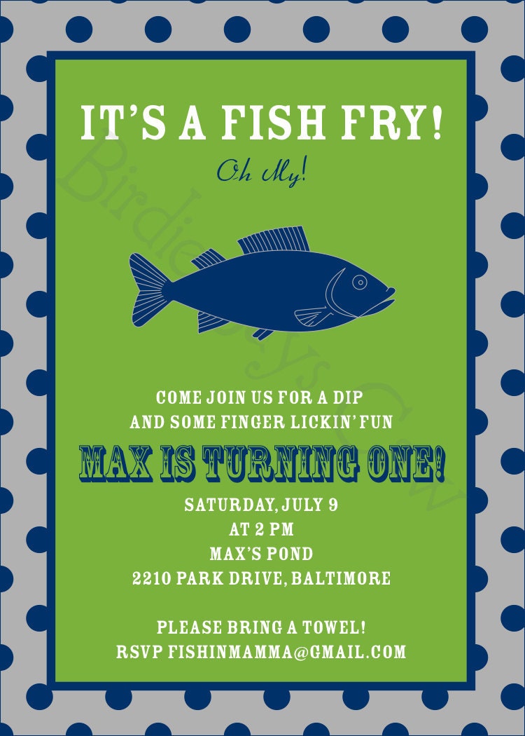 Fish Fry Birthday Invitations 1