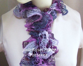 Crochet Scarf Pattern, Ruffled Scarf Pattern, Long and Frilly Scarf Pattern PDF207