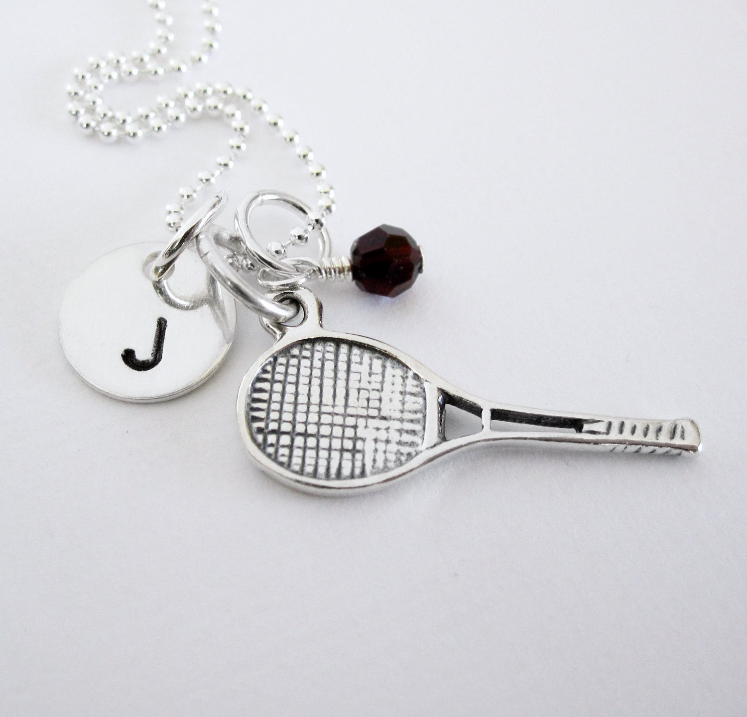 Tennis Necklace Tennis Racket Charm by PatriciaAnnJewelry