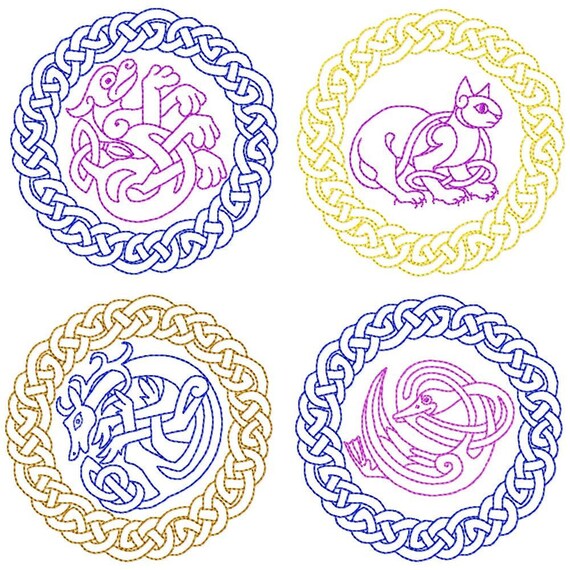 Items similar to Celtic Animals &amp; Round Border Set-1 Designs for ...