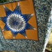 Star Bird King Bed Quilt Blue Gold