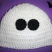 Baby Toddler Boy Girl WHITE Crochet GHOST Halloween Beanie HAT -- Sizes: Newborn to 5T -- Cute Photo Prop