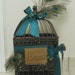 Wedding Birdcage / Card Box / Vintage style Wedding Birdcage / Cardholder Peacock Feathers