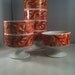 SALE Groovy 1970's Footed Sherbert Bowls Orange Tangerine Paisley Japan SET of 7