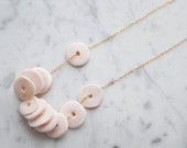 Hand Sculpted Multi Disc Necklace - Beautiful Blush Pink