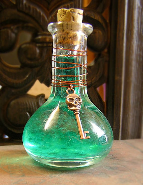 items-similar-to-aqua-elixir-glass-potion-bottle-on-etsy