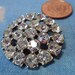 Crystal rhinestones button, large vintage. Shank. KAMBB12.4-15.1.
