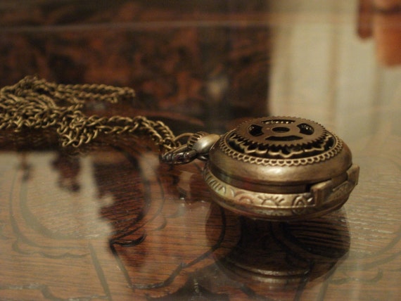 Steampunk Tarnished Gear Miniature Pocket Watch