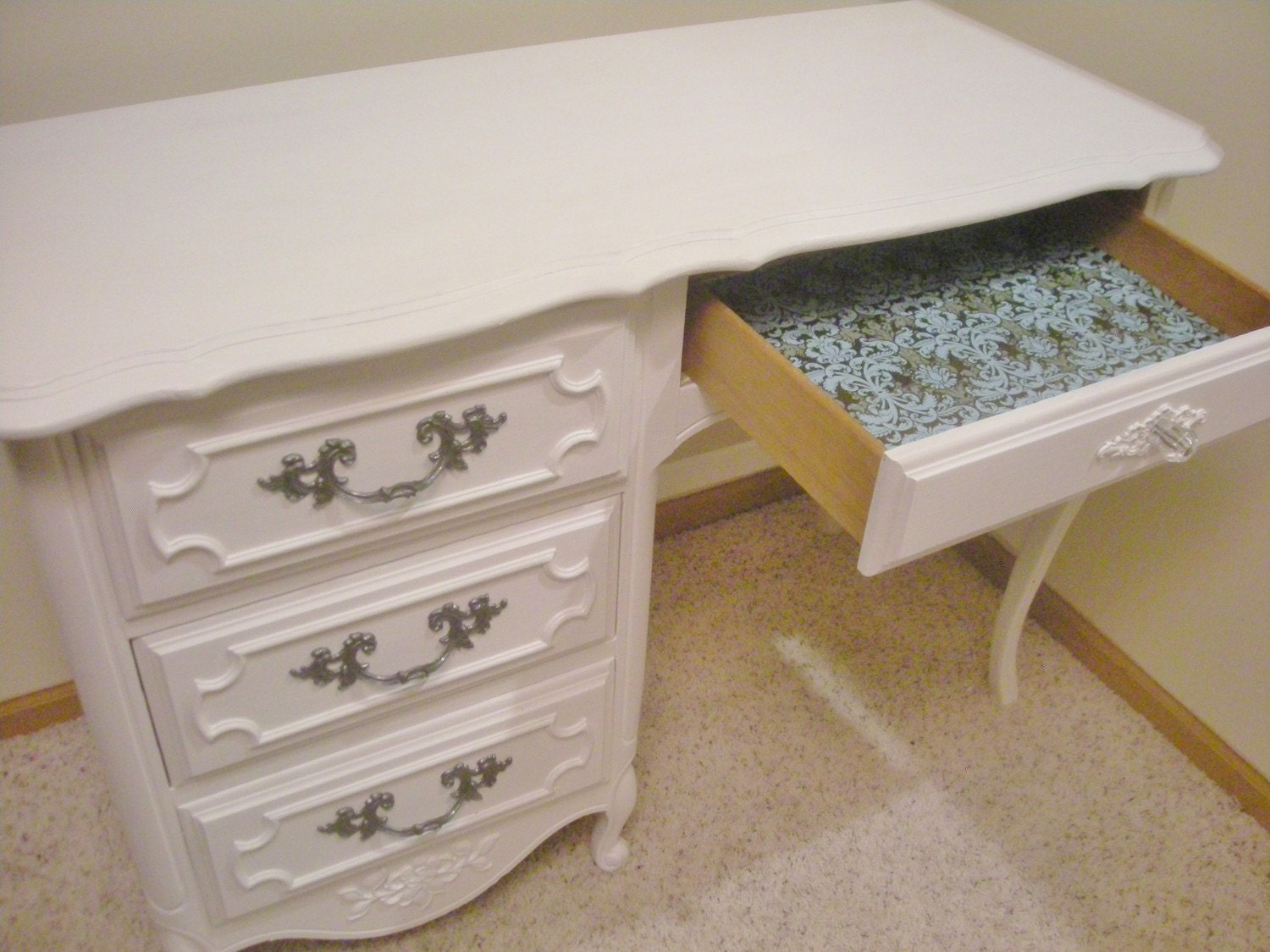 Vintage White Desk French Provincial by PlainLane on Etsy