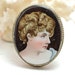 Antique Hand Painted Porcelain Pin Front