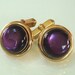 Swank PURPLE cabochon cufflinks 1950s unisex SALE