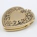 Etched HEART locket gold filled Flower Wreath